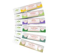 Satya White Sage Earth Series Incense Pack of 6 x 15g - Vanilla, Lemongrass, Lavender, Patchouli, Jasmine & Frankincense Scents - with JRose Burner | Meditation, Yoga, Cleansing, Gift Set E4
