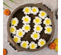 SATYAM KRAFT 12 Pcs Artificial Big Foam Hawaii Water Floating Flowers for Pooja Thali, Ganpati Decoration,Festival,Krishna Jhula Flower Decoration & Home Decor