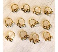 SATYAM KRAFT 12 Pcs Ghungroo for Wedding,Bridal Entry,Clapping Ghungroo Kadi Finger for Gifting,Small Bells for Pooja,Eangagement Celebration,Marriage,Clapping Anguthi (Ghungroo Bells 12 PCS)