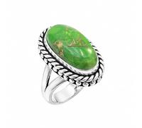SATYAVIE JEWELLERY 925 Sterling Silver Gemstone Ring for Women, Handmade Oval Shape Gemstone Statement Ring, Vintage Boho Silver Jewelry, Birthstone Cocktail Ring Gift for Birthday Anniversary