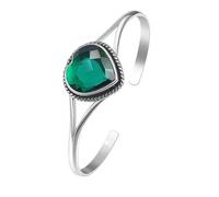 SATYAVIE JEWELLEY Chrome Quartz Gemstone 925 Sterling Silver Plated Bangle for Women | Oxidized Handmade Cuff Bangle | Adjustable Boho Jewelry Gift | Vintage Rope Design (Chrome Quartz)