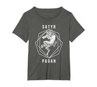 Satyr Mythical Greek Greece Mythological Ancient Pan T-Shirt, Women's Plus, Asphalt Grey, 2X