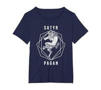 Satyr Mythical Greek Greece Mythological Ancient Pan T-Shirt, Women's Plus, Navy Blue, 1X