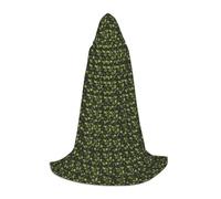 satyuw Basil Thyme Dill & Rosemary Print Carnivals Hooded Cloak Cosplay Unisex Costume For Wizard Gothic Events Wear Cape