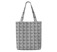 satyuw Evil Skull Print Large Capacity Canvas Shoulder Bag Reusable Tote Lightweight Travel Everyday Use