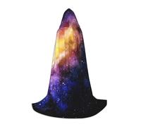 satyuw Galaxy In The Universe Print Carnivals Hooded Cloak Cosplay Unisex Costume For Wizard Gothic Events Wear Cape