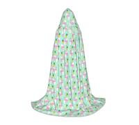 satyuw Pink Flamingo Pineapples Print Carnivals Hooded Cloak Cosplay Unisex Costume For Wizard Gothic Events Wear Cape