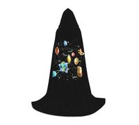 satyuw Planets Stars And Milky Way Galaxy Print Carnivals Hooded Cloak Cosplay Unisex Costume For Wizard Gothic Events Wear Cape