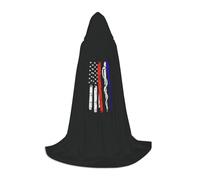 satyuw Red Stripe Firefighter Usa Flag Print Carnivals Hooded Cloak Cosplay Unisex Costume For Wizard Gothic Events Wear Cape