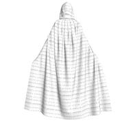 satyuw Sign Language Alphabet Print Hooded Carnival Themed 190cm Cloak For Cosplay Masquerade Outdoor Parties Robe