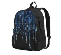 satyuw The Blue Binary Print Large Capacity Unisex Travel Bag For Hiking Commuting Camping Lightweight Daypack