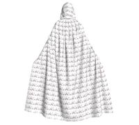 satyuw Tower Eiffel With Paris Couple Trip Flowers Floral Print Hooded Carnival Themed 190cm Cloak For Cosplay Masquerade Outdoor Parties Robe