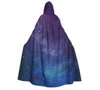 satyuw Universe With Stars Galaxy Interstellar Print Hooded Carnival Themed 190cm Cloak For Cosplay Masquerade Outdoor Parties Robe