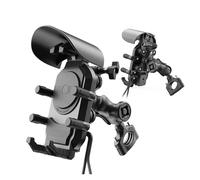 SAUANMNKTP Bike Phone Mount Fast Charger Stand 15W Wireless Charging Shockproof Smartphone Handlebar Mount Anti-Theft Bike Cellphone Support Waterproof Bicycle Phone Holder(Wireless Charger H)