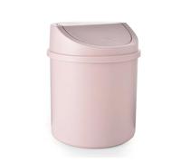 SAUANMNKTP Car Bin 1pc For Mini Desktop Trash Can With Lid - Cylindrical Tabletop Waste Bin Off Cap For Office And Coffee Bar Cars Waste Bins(Pink)