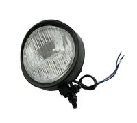 SAUANMNKTP Motorcycle Headlight Assembly For Triumph BSA Classic Bike Old School Cafe Racer 5.75" Bottom Mount Halogen Motorcycle Headlight Spotlight(Black with Clear)