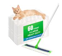 SAUAUSUN 60 Count XL Heavy Duty Dry Sweeping Cloths for Swiffer Sweeper X-Large Mop, Disposable X-Large Pet Mop Pads Refills for Swiffer XL Dry Sweeping Cloths,Thickness&Unscented