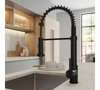 Sauber Astano Flexible Pull Out Kitchen Tap - Single Lever Black