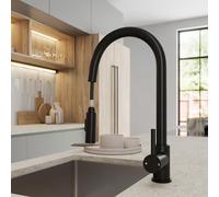 Sauber Astano Pull Out Kitchen Tap with Dual Spray - Single Lever Black