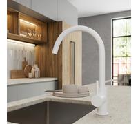 Sauber Vezio Matt White Kitchen Tap - Single Lever