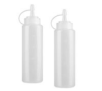 Sauce Bottle,2 PCS Plastic Squeeze Bottles Dispenser 8oz Food Grade Squeezy Bottles with Nozzles Condiment Bottles with Twist On Cap Lids for Ketchup Syrup BBQ Sauce Mustard Salad Dressing 250ML