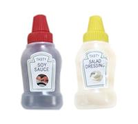 Sauce Bottle - Small Squeeze Containers | Portable Salad Dressing Dispensers | Travel Bottles for Lunch Boxes and Snacks | Kitchen Storage Tool for Salads Condiments or Picnics at School and on the Go