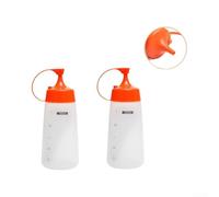 Sauce Dispenser Bottle Set 2PCS 300/550ml Plastic Squeezy Container with Cap for Salad Dressing Marinade Home Catering Supplies(300ml)