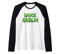 Sauce Goblin Costume for BBQ Chef Cooking Sriracha Hot Sauce Raglan Baseball Tee