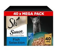 Sauce Mega Pack 40 x 85g - Fish Selection - Succulent Morsels Covered in a Mouth-watering Sauce - Feeding Your Cat Will Satisfy Their Feline Appetite