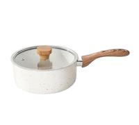 Sauce Pan Pot, Non-Stick Saucepan, 800ml Sauce Cooking Pan with Tempered Glass Lid & Wood Handle for Cooking on Various Stove in Kitchen