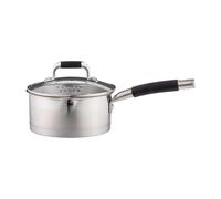 Sauce Pan Stainless Steel Tempered Glass Lid Non Stick Pot Induction Safe 20cm