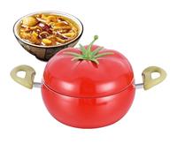 Sauce Pot with Lid - Vegetable Fruit Shaped Stockpot | Tomato Cocotte with Lid - for Kitchen Stove Induction Cooktop Soup Boil Milk Cooking Frying Simmering