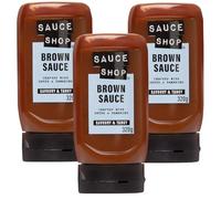 Sauce Shop - Brown Sauce - Award Winning - Table Sauce - Perfect with Sausages and Bacon - Vegan-Friendly - 330g - Pack of 3