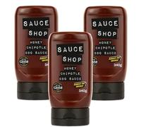 Sauce Shop - Honey Chipotle BBQ Sauce - Award Winning - Great with Chicken, Burgers, Pizza - Vegetarian-Friendly - 340g - Pack of 3