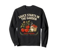 Sauce Starts in the Garden Vintage Tomato Gardener Design Sweatshirt