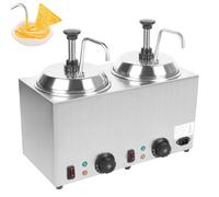Sauce Warmer with Pumps, 2.5L Electric Cheese Chocolate Butter Dispenser, Adjustable Stainless Steel Sauce Melter for Toppings 32°-230℉