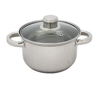 Saucepan 2 L Stainless Steel with Glass Lid 16 cm, Cooking