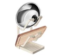 Saucepan Lid Holder, Steel Countertop Storage Rack | 7 Inch Removable Drip Tray 0.5kg | Multifunctional Utensil Organizer Keeps Area D