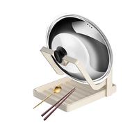 Saucepan Lid Holder, Steel Countertop Storage Rack | 7 Inch Removable Drip Tray 0.5kg | Multifunctional Utensil Organizer Keeps Area D