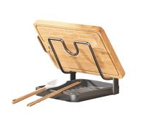 Saucepan Organizer | Space Saving Non Slip with Drain Tray - Cooking Stand - For Kitchen, Cutting Board, Work Flat Cabinet Dish