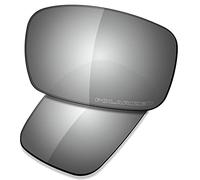 Saucer Premium Replacement Lenses for Oakley Crankshaft OO9239 Sunglasses High Definition - Chrome Metal Polarized