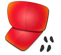 Saucer Premium Replacement Lenses for Oakley Double Edge OO9380 Sunglasses High Defense - Fire Red Polarized
