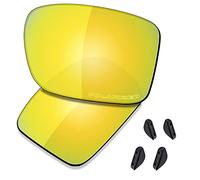 Saucer Premium Replacement Lenses for Oakley Double Edge OO9380 Sunglasses High Definition - 24K Gold Polarized