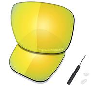 Saucer Premium Replacement Lenses for Oakley Holbrook Metal OO4123 Sunglasses High Definition - 24K Gold Polarized