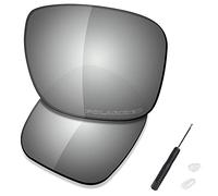 Saucer Premium Replacement Lenses for Oakley Holbrook Metal OO4123 Sunglasses High Definition - Chrome Metal Polarized