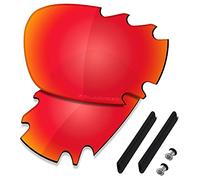 Saucer Premium Replacement Lenses for Oakley Jawbone Vented Racing Jacket Sunglasses High Defense - Fire Red Polarized