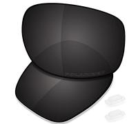 Saucer Premium Replacement Lenses & Nosepads Compatible with Costa Del Mar Seven Mile Sunglasses High Defense - Carbon Black Polarized