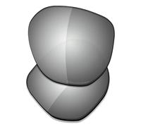 Saucer Premium Replacement Lenses & Nosepads for Oakley Latch Alpha OO4128 Sunglasses High Defense - Chrome Metal Polarized