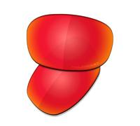 Saucer Premium Replacement Lenses & Nosepads for Oakley Pit Boss 2 OO9137 | Pit Boss 2 Asian Fit OO9215 Sunglasses High Definition - Fire Red Polarized