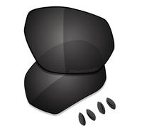 Saucer Premium Replacement Lenses & Nosepads for Oakley Plazma OO9019 | Plazma Asian Fit OO9019A Sunglasses High Defense - Carbon Black Polarized